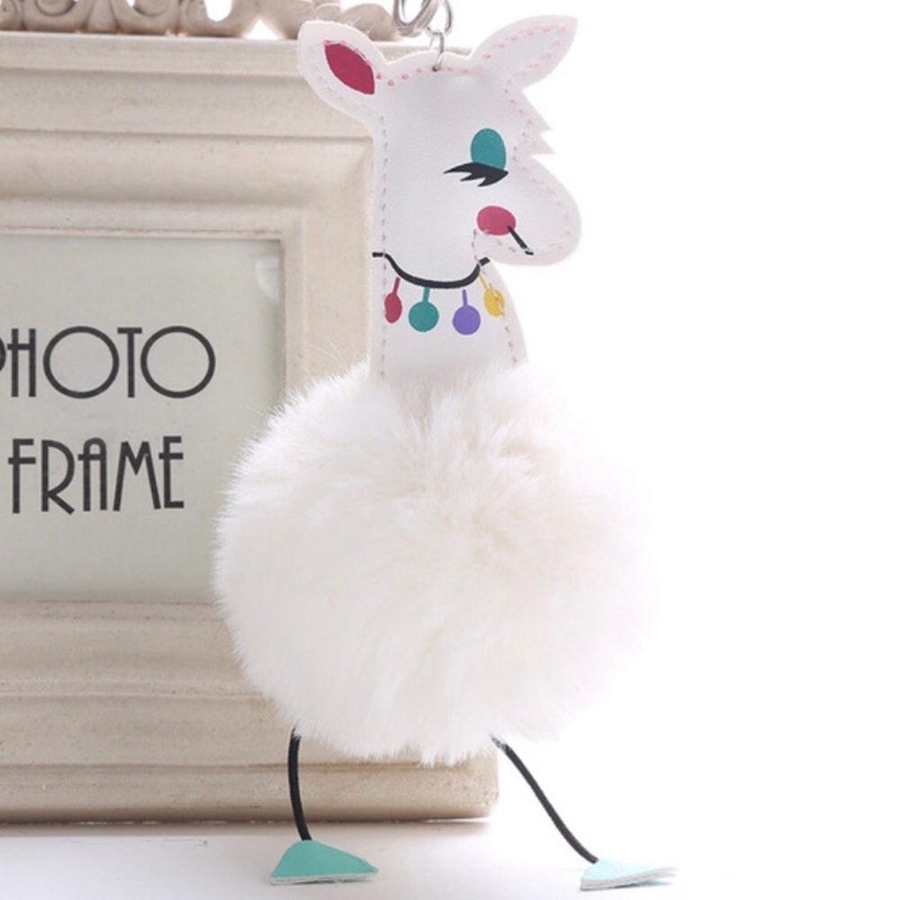 Llama Pom Pom Keychain